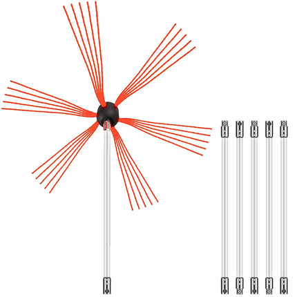 Chimney Sweep Rods Kit, 6 m Nylon, 6-Piece