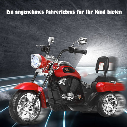 Dětská elektrická motorka ve stylu chopper 91 x 48 x 64 cm červená + černá