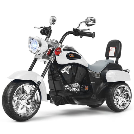 Dětská motorka na baterie ve stylu chopper 91 x 48 x 64 cm bílá + černá