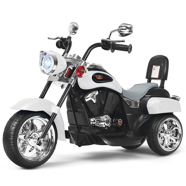 Dětská motorka na baterie ve stylu chopper 91 x 48 x 64 cm bílá + černá