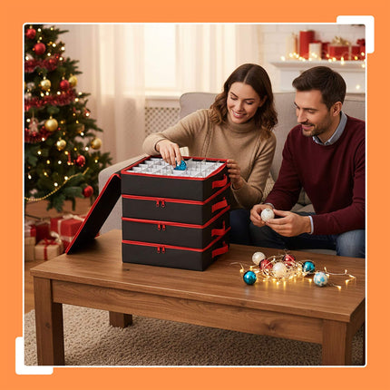Christmas Bauble Storage Boxes, 4-Pack, 64 Capacity