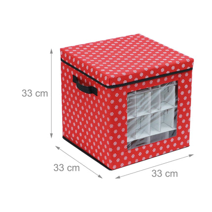 Úložné boxy na vánoční ozdoby, sada 3 ks s přepážkami