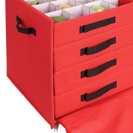 Úložný box na vánoční ozdoby s nastavitelnými přepážkami