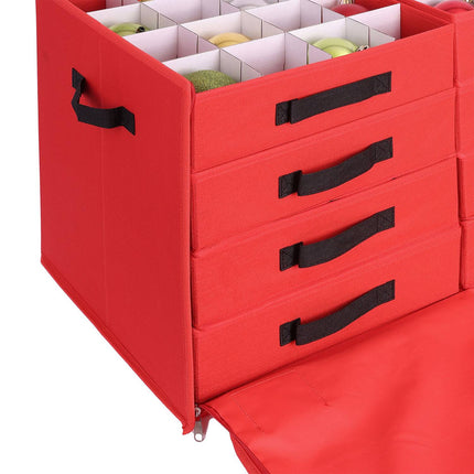 Úložný box na vánoční ozdoby s nastavitelnými přepážkami