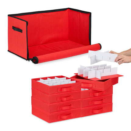 Úložný box na vánoční ozdoby s nastavitelnými přepážkami