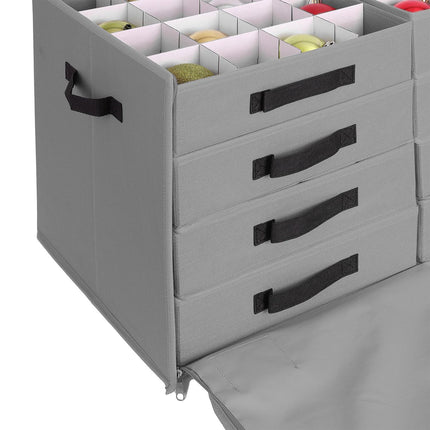 Úložný box na vánoční ozdoby s přepážkami, průhledný