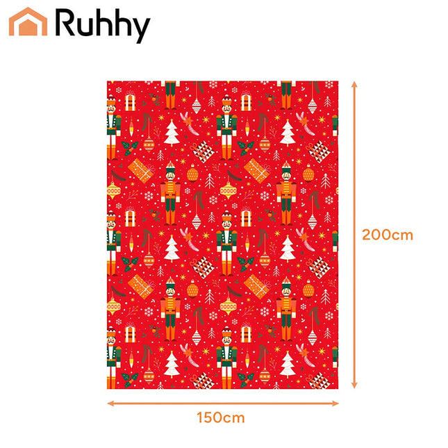 Christmas Flannel Blanket, 150x200 cm, Red Polyester