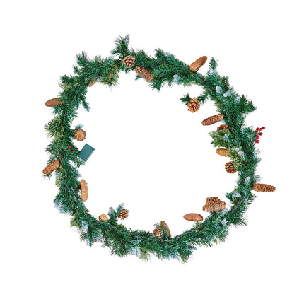 Christmas Garland 9 ft with 50 LED Lights, Pine Cones