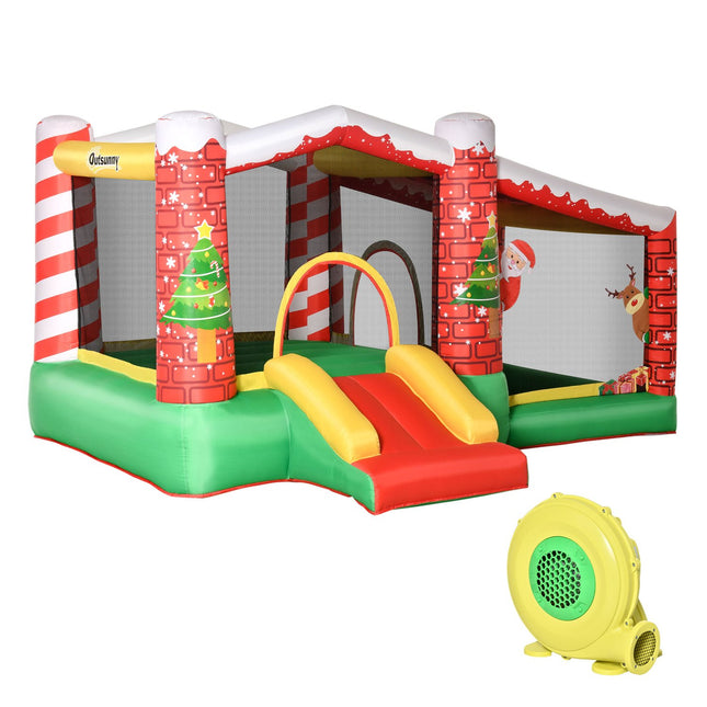 Inflatable Christmas castle for children with slide and ball pit