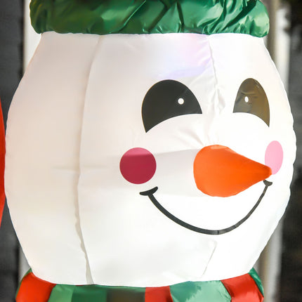 Inflatable Christmas snowman with 3 penguins, LED light