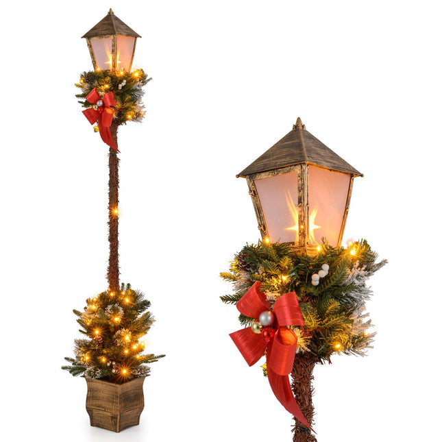 Vánoční pouliční lampa s lucernou, 187 cm, 50 LED světel