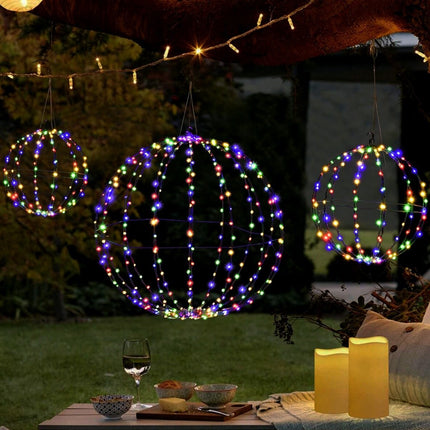 Vánoční svítící koule, 2 ks LED koulí k zavěšení i postavení