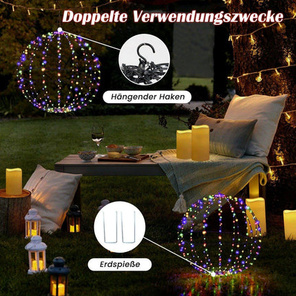Vánoční svítící koule, 2 ks LED koulí k zavěšení i postavení