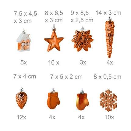 Sada vánočních ozdob, 100 ks, 10 designů