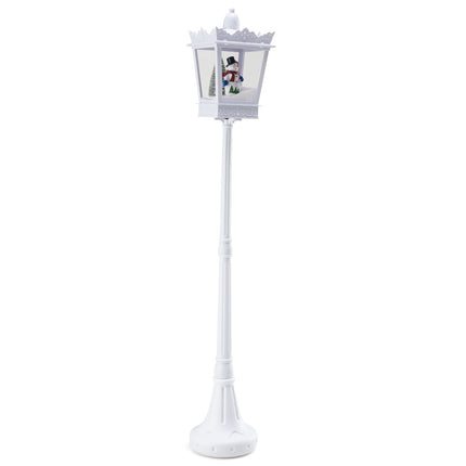 Vánoční pouliční lampa 185 cm, teplá bílá LED, padající sníh