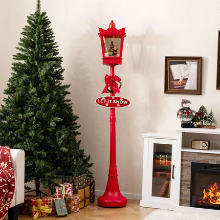 Christmas Street Lantern 185 cm, LED Snowfall, Music