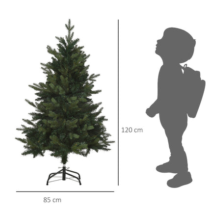 Umělý vánoční stromek, 1.2 m vysoký, 657 větví, kovový stojan