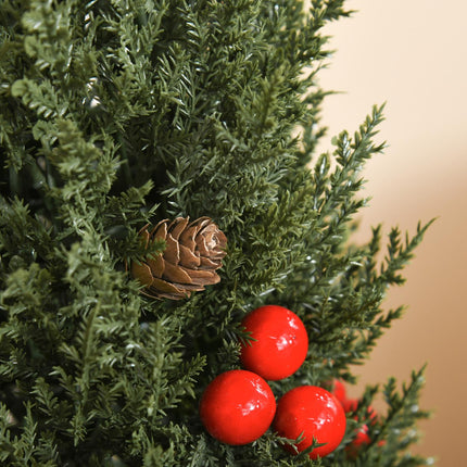 Artificial Christmas tree with red berries & pine cones, 50 cm