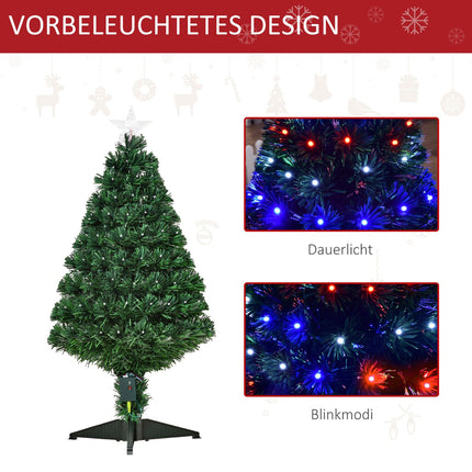 Vánoční stromek, zelená, 48cm x 90cm, 90 LED světel