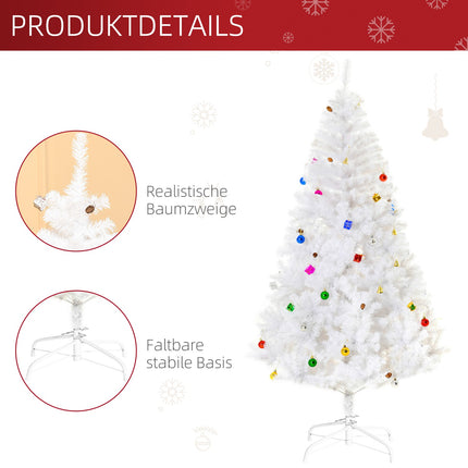 Artificial 180 cm Christmas tree with stand and decorations