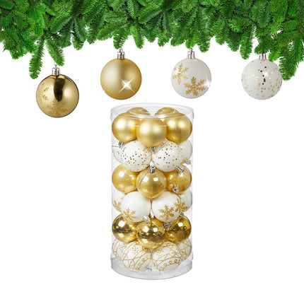 Kerstboomballenset - 30 stuks, 6 ontwerpen