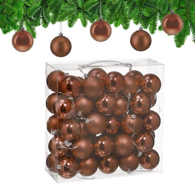 Weihnachtskugeln Set, Matt & Glänzend, 50 Stück