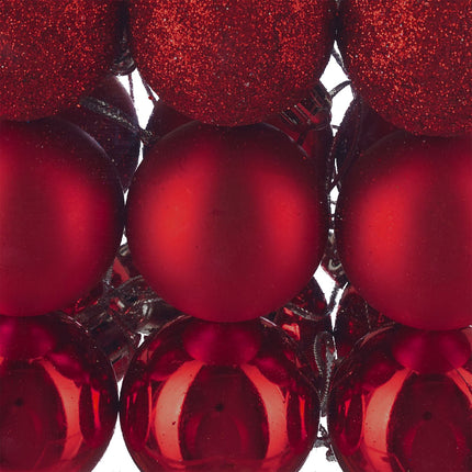 Christmas Tree Baubles Set, Matte/Shiny/Glitter Finish