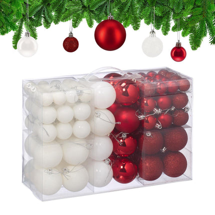 Weihnachtsbaumkugeln Set, Rot & Weiß, Verschiedene Ausführungen