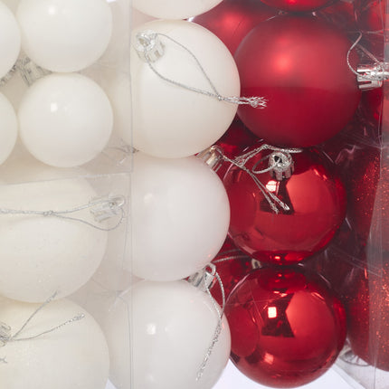 Weihnachtsbaumkugeln Set, Rot & Weiß, Verschiedene Ausführungen
