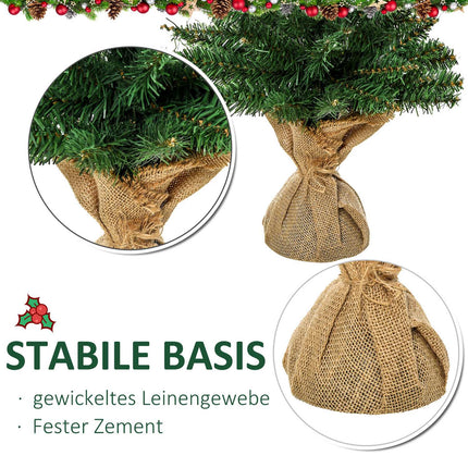Malý umělý stolní vánoční stromek 60 cm, lněný podstavec