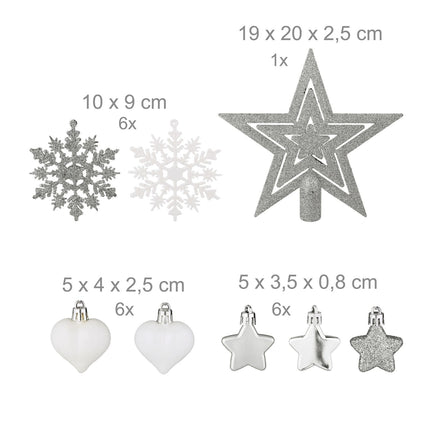 Weihnachtsbaumschmuck-Set, 101 Plastikkugeln