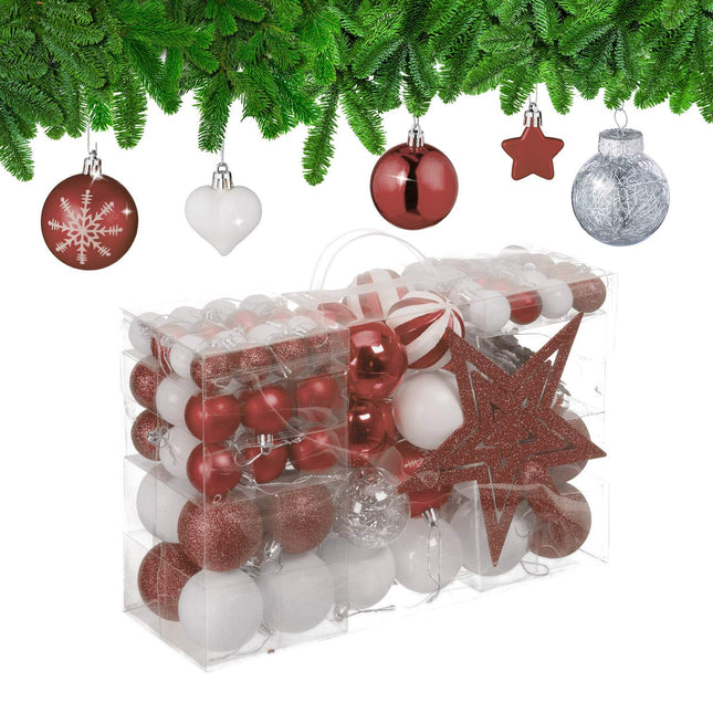 Weihnachtsbaumschmuck-Set, 101 Plastikkugeln