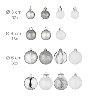 Weihnachtsbaumschmuck-Set, 101 Plastikkugeln