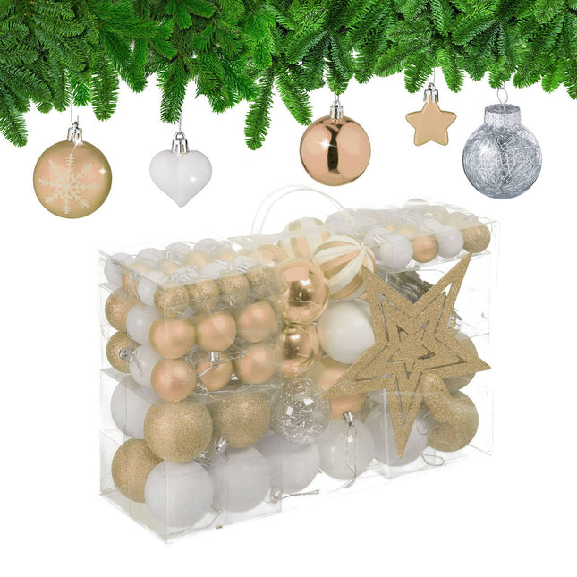 Weihnachtsbaumschmuck-Set, 101 Christbaumkugeln aus Kunststoff