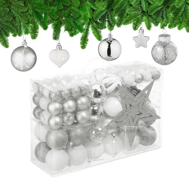 Weihnachtsbaumschmuck-Set, 101 Plastikkugeln