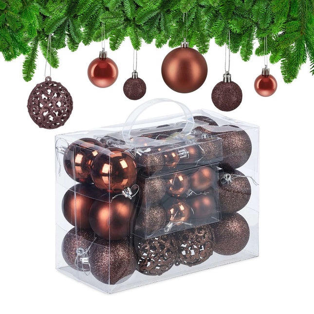Weihnachtsbaumschmuck-Set, 50 Kugeln, verschiedene Ausführungen