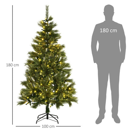 Umělý vánoční stromek 180cm, 586 špiček, 240 LED světel