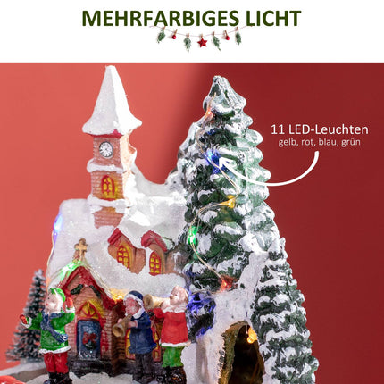 Vánoční vesnička s LED osvětlením a jedoucím vláčkem