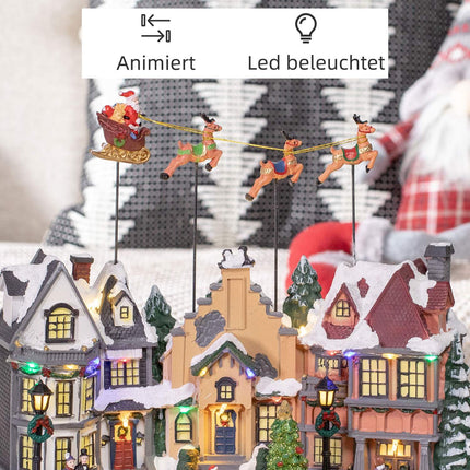 Animated Christmas indoor decoration with 22 LEDs, 38.5 cm