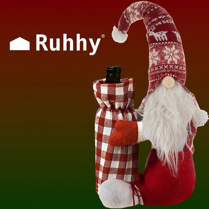 Vánoční skřítek s obalem na láhev Ruhhy 22508
