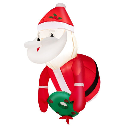 Vánoční nafukovací Santa Claus do okna s LED osvětlením 45 x 60 x 100 cm červená