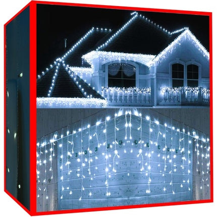 Vánoční osvětlení – rampouchy 300 LED studená bílá 31V