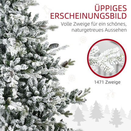 Umělý zasněžený vánoční stromek 6ft - 1471 větviček
