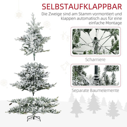 Umělý zasněžený vánoční stromek 6ft - 1471 větviček
