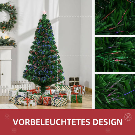 Umělý vánoční stromek 150 cm s LED světly a kovovým stojanem