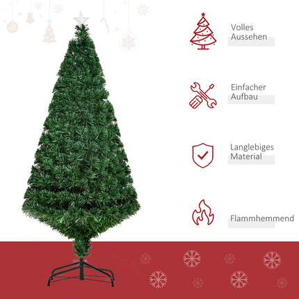 Umělý vánoční stromek 150 cm s LED světly a kovovým stojanem