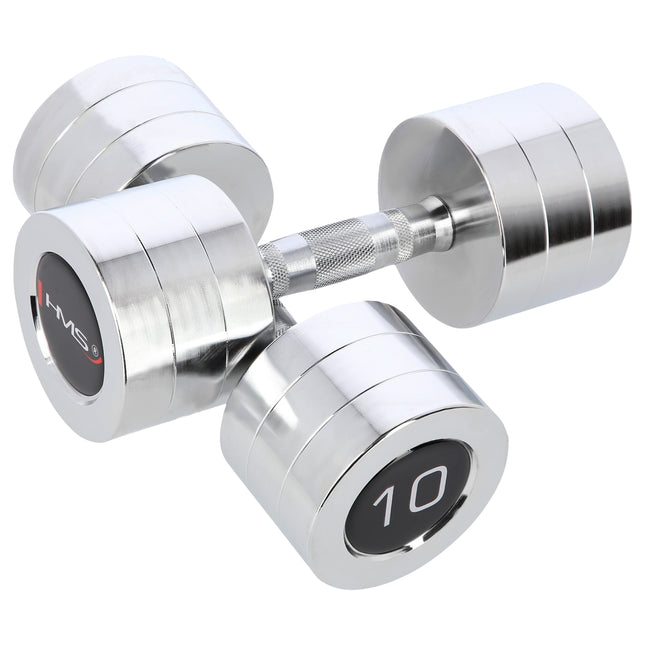 Chrome Dumbbell Set, 2 Pieces, 10 kg Total