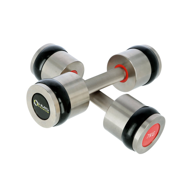 Chromed Dumbbell Set, 2 x 7 kg, Premium Quality