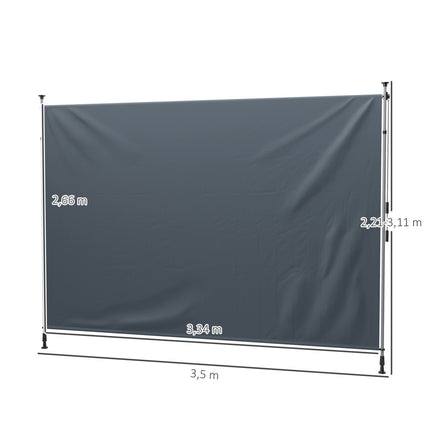 Upínací markýza, výškově nastavitelná, odolná proti UV, 350 cm