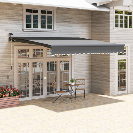 Napínací markýza s klikou, UV 50+, 400 cm, šedá